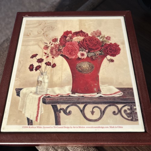 Kathryn white framed art tile - white,