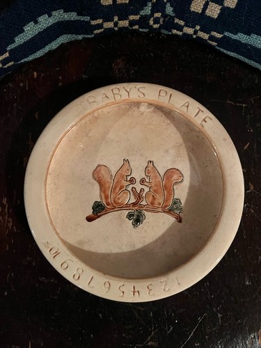 Antique weller baby - baby, plate