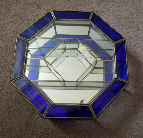 Vintage octagon brass display - vintage,