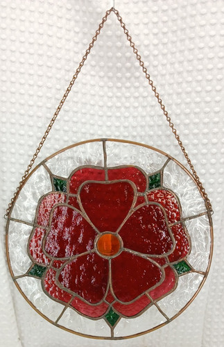 Vintage rose stained glass - rose,