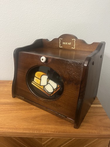 Bread box wooden with stained - bread,