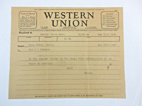 Vtg prewar 1935 western union - western,