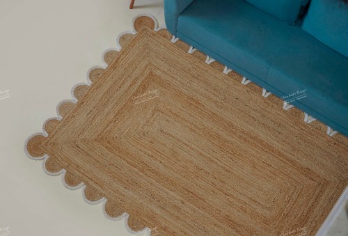 Hand braided scallop - hand, rug