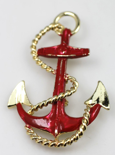 Big vintage brooch - vintage, red