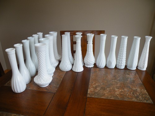 Lot vtg milk glass - lot, 20