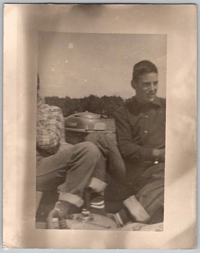 Vtg snapshot boys maine - b&w,