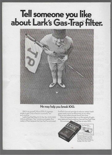 1969 lark cigarettes - lark, golf