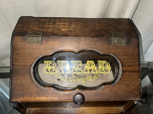 Vintage wood bread box - wood,