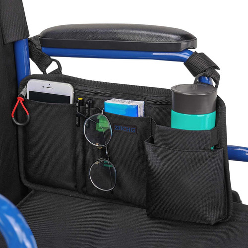 Wheelchair side bag - with, cup