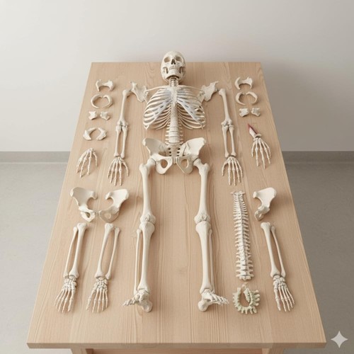 Human skeleton disarticulated - human,