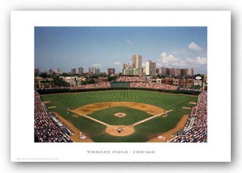 Art print wrigley field - wrigley,