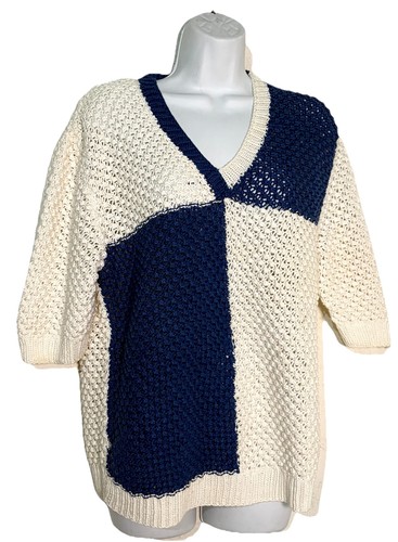 Boxy spliced fisherman sweater
