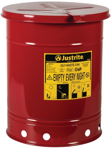 Justrite gallon red oily - justrite,