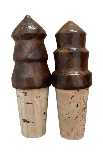 Hand turned wood wine bottle - turned,