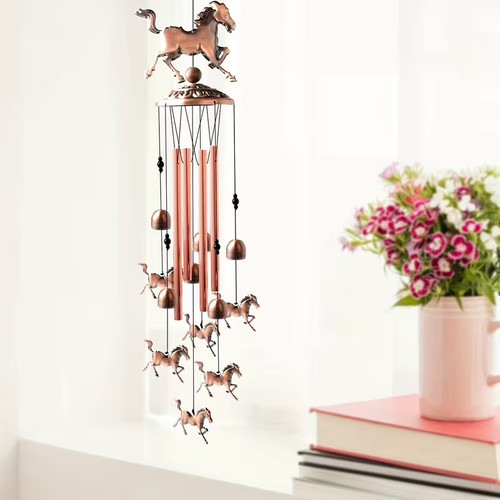 Horse wind chimes metal - horse,