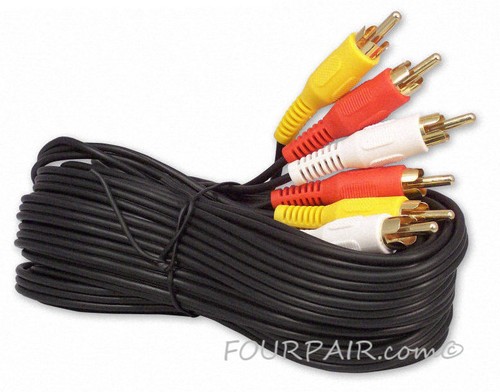 50ft rca red white - red, yellow