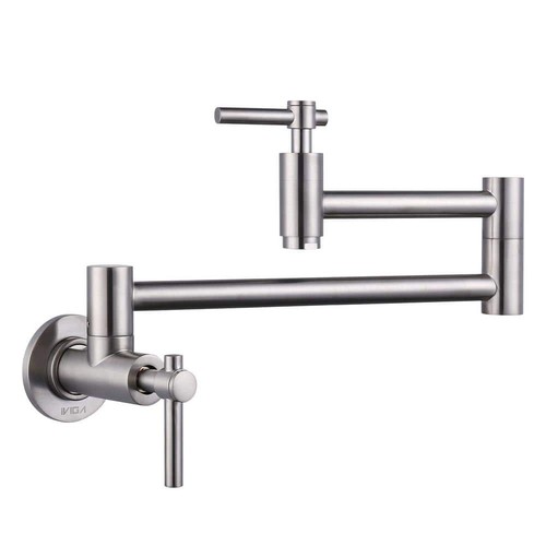 Wall mounted pot filler with - pot,