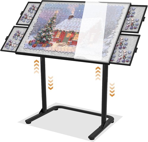 Puzzle table with drawers - with,