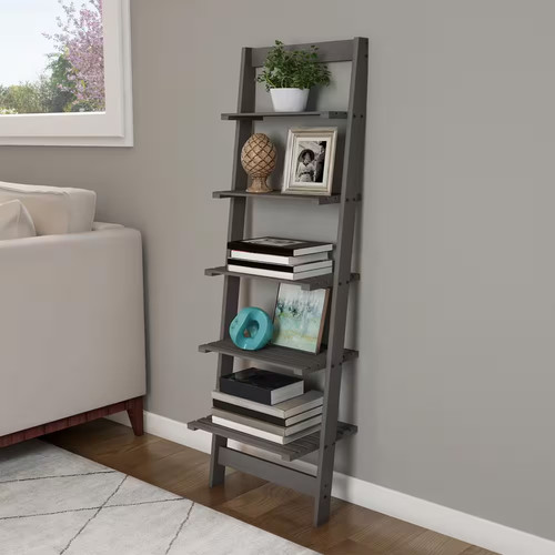Gray wooden 5 - gray, 5-shelf