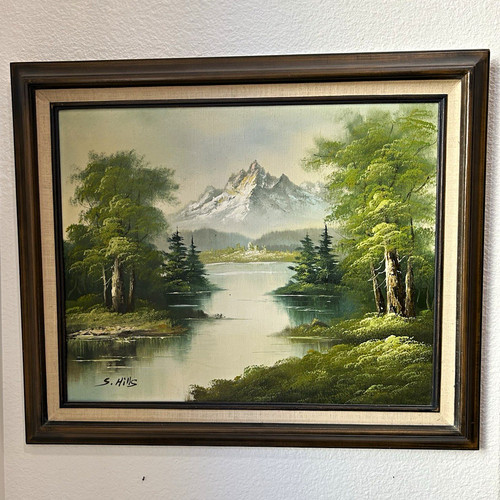 Hills signed framed realism - framed,