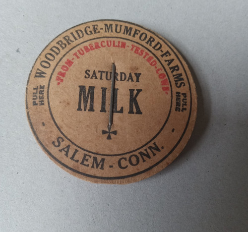Connecticut milk bottle cap - milk,