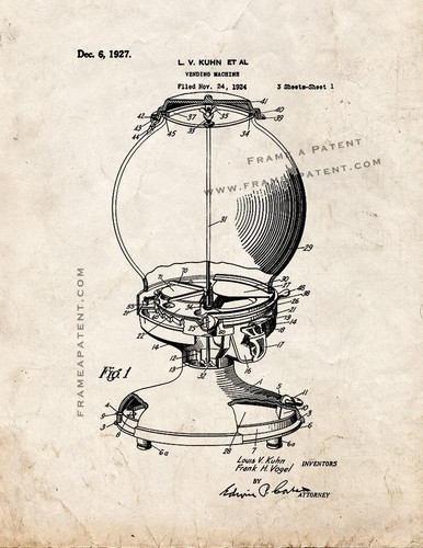 Vending machine patent print - vending,