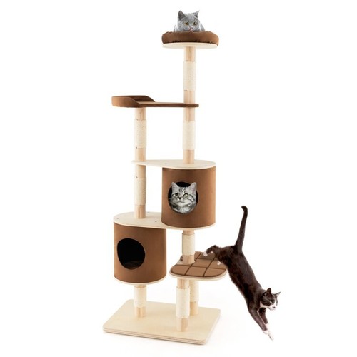 Tier wood cat tree 2 - wood,
