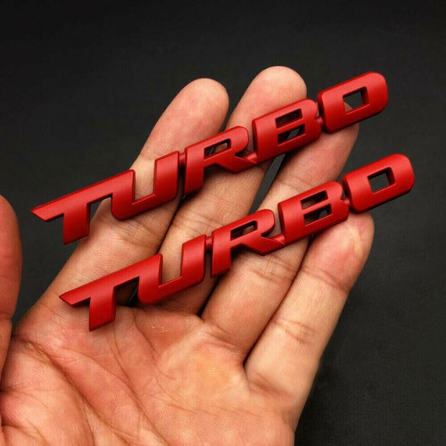 Metal turbo logo red - metal, car