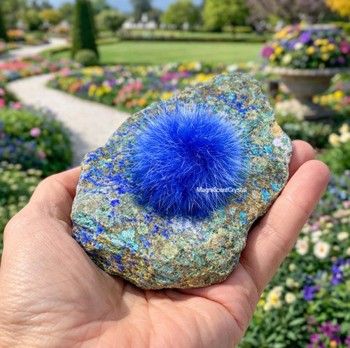 Blue dandelion zeolite crystal - dandelion,