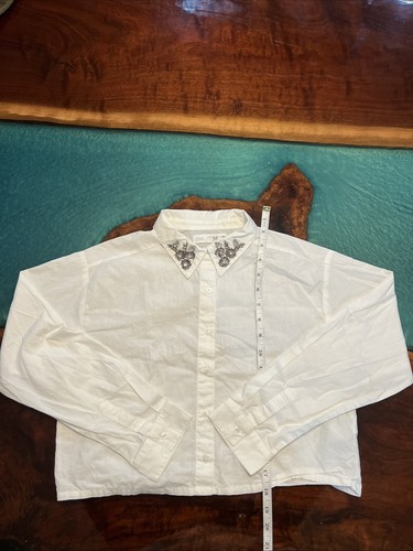 Zara girls button down cropped - down,