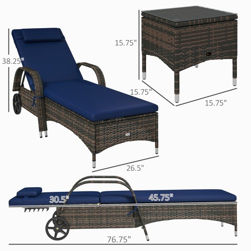 Patio wicker chaise lounge - chaise,