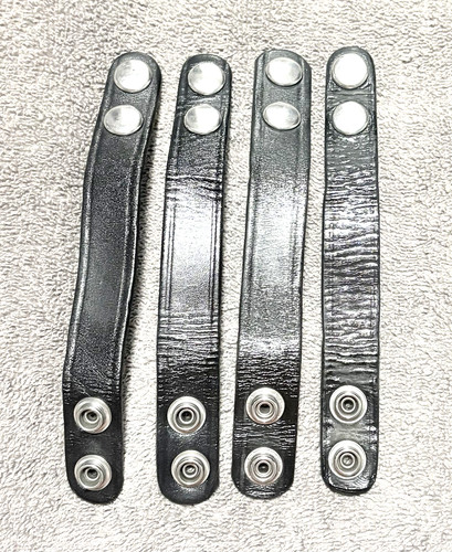 Vintage black leather police - black,