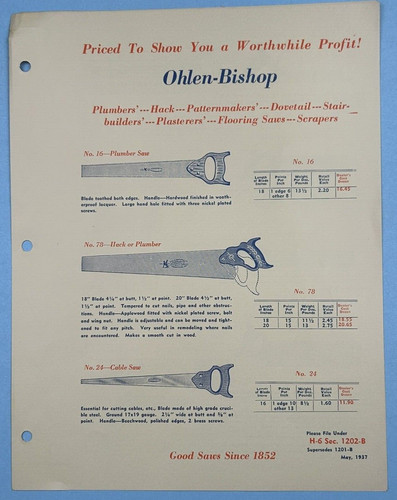 1937 ohlen bishop - 1937, saws