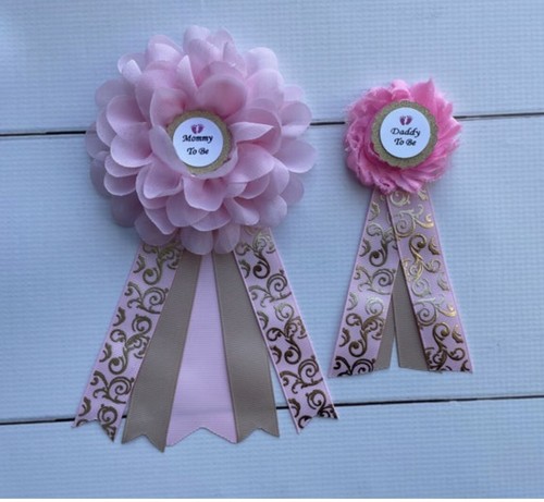 Pink gold baby shower - , corsage