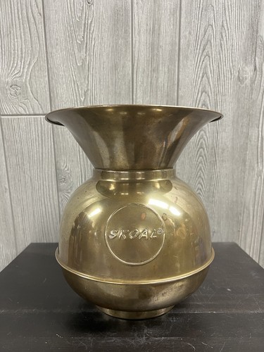 Vtg skoal brass spittoon large - spittoon,