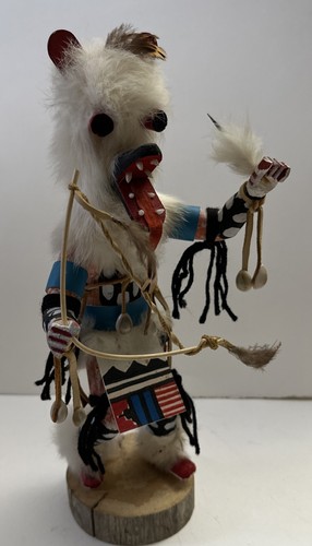 Vintage white bear kachina - white,