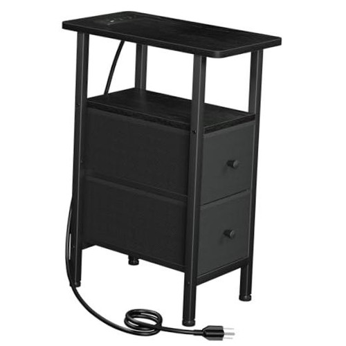 Narrow end table with charging - narrow,