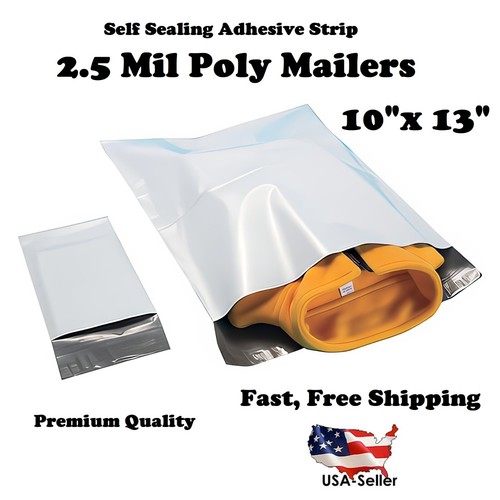 White poly mailers - white,