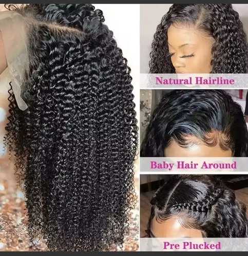 Long curly black human - curly,