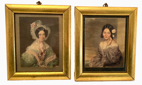 Vtg pair victorian women - victorian,
