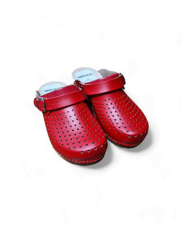 Swedish red wooden - clogs, with