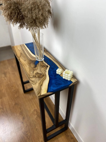 Epoxy resin wood console - wood,