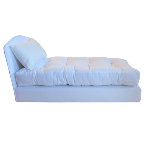 White upholstered doll bed for - doll,