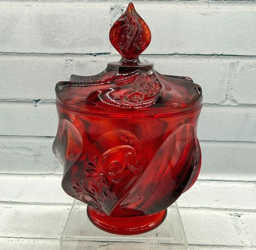 Fenton paisley swirl lidded - paisley,