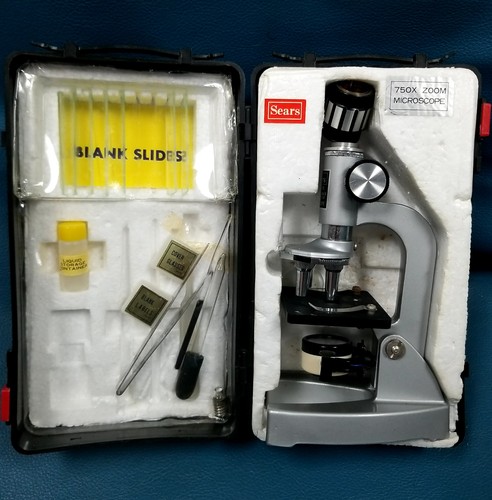 Vtg sears zoom microscope set - sears,