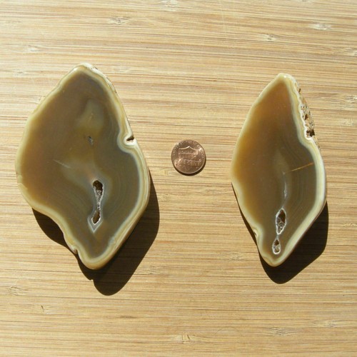 Polished geode rock slices - polished,