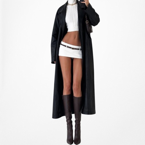 Vintage y2k 90s black leather - y2k,