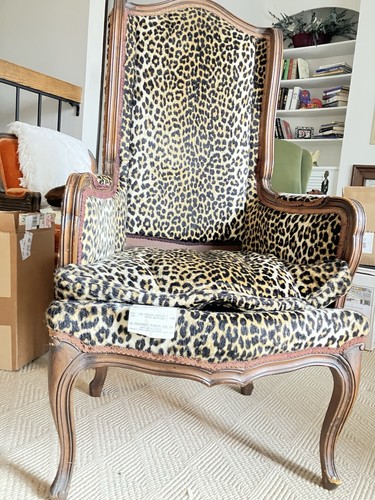 Vintage leopard print faux - print,