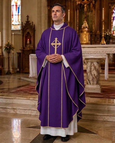 Purple catholic priest - purple,
