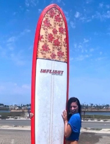 Retro red floral - 9'10",